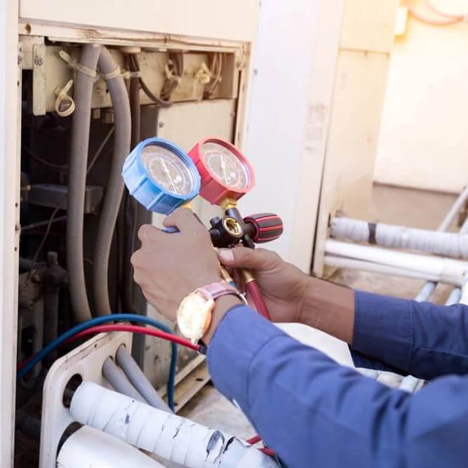 An electrician working